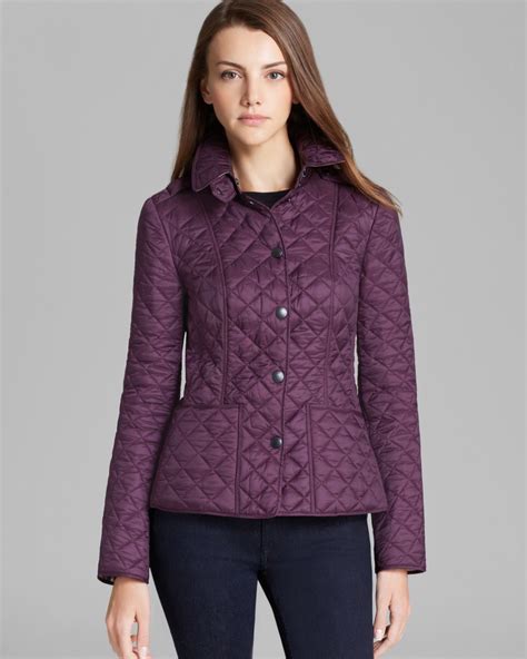 burberry quilted coat purple|Burberry brit quilted lightweight coat.